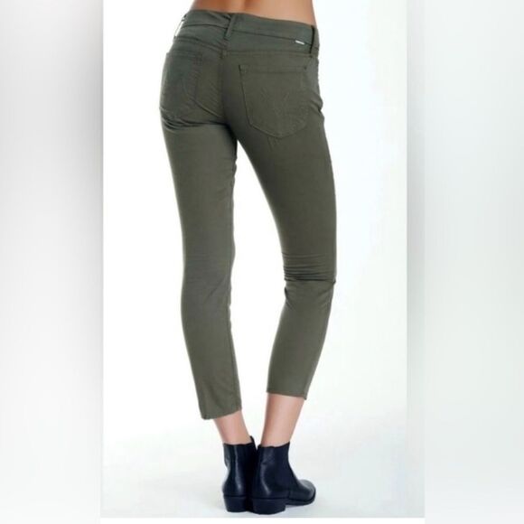 MOTHER Jeans Size 31x31 (tagged 28) the Looker Cropped Military Green Pants $230 - Picture 1 of 15
